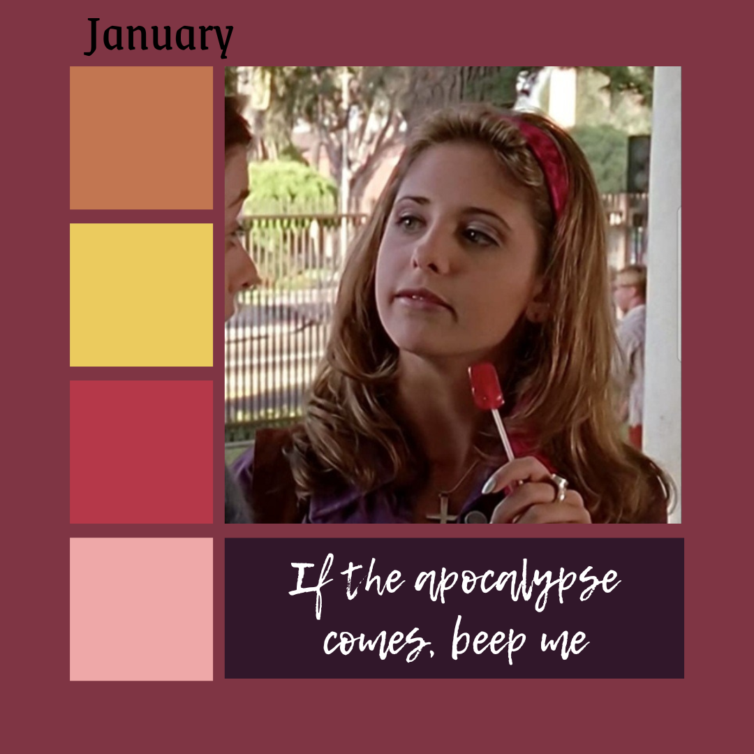 If The Apocalypse Comes, Beep Me | 2023 Buffy the Vampire Slayer yarn club