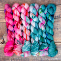 Cactus Flower | sweet pea sock half skein fade set