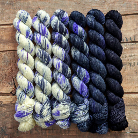 Dreams Of Winter Light | sweet pea sock half skein fade set