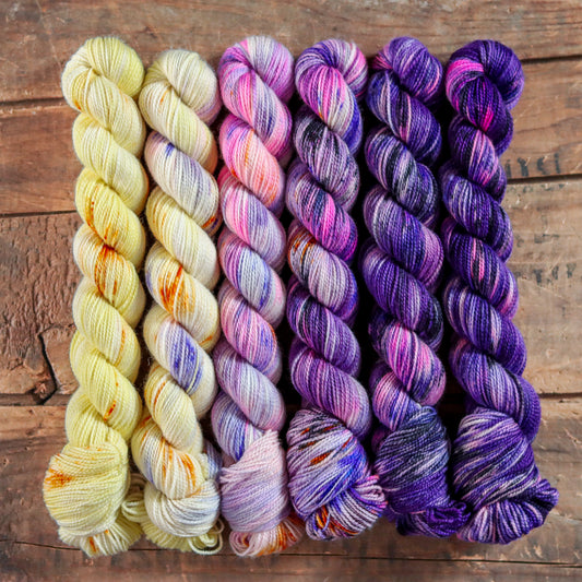 Johnny Jump-up | sweet pea sock half skein fade set